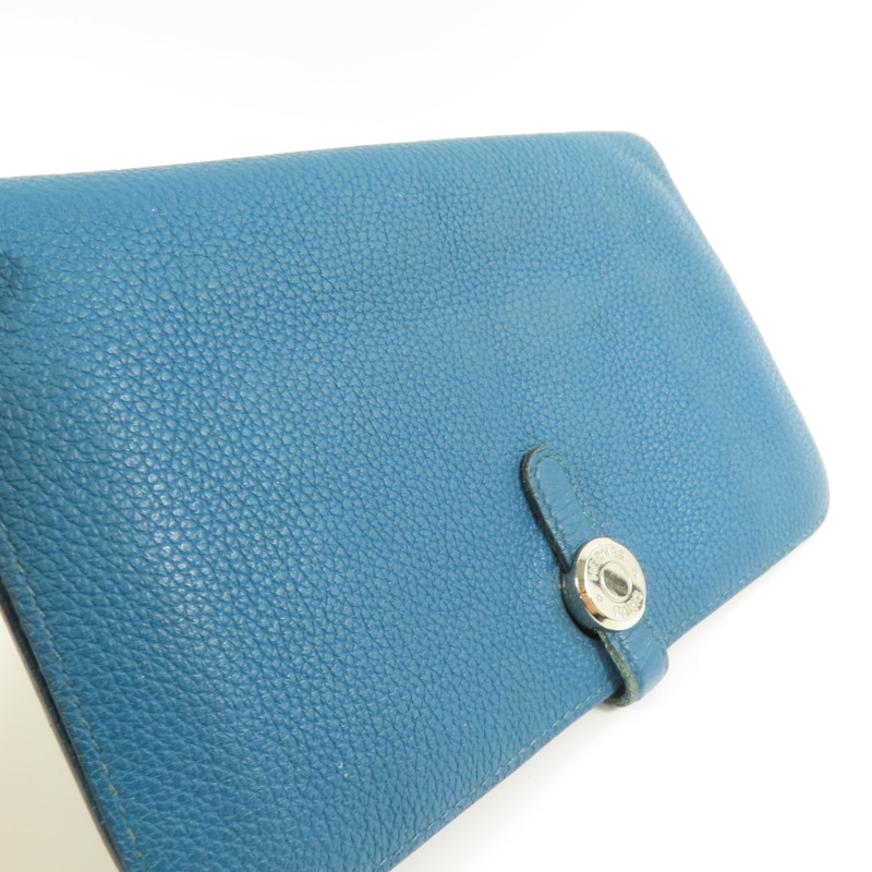 HERMES Clemence皮革Dogon Wallet銀扣長錢包Colvert-10