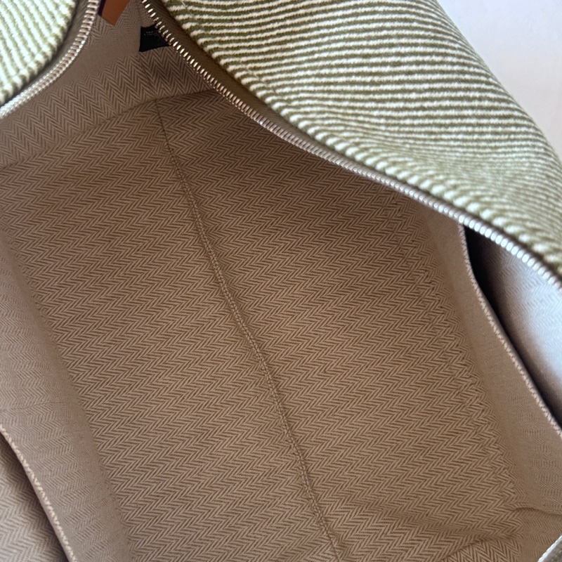 Hermes 愛馬仕 新款Bride a brac 綠色編織手柄帆布 餐盒包 便當包 化妝包 洗漱包 大號-8