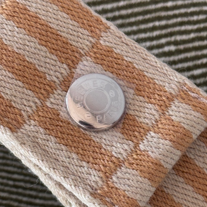 Hermes 愛馬仕 新款Bride a brac 綠色編織手柄帆布 餐盒包 便當包 化妝包 洗漱包 大號-10