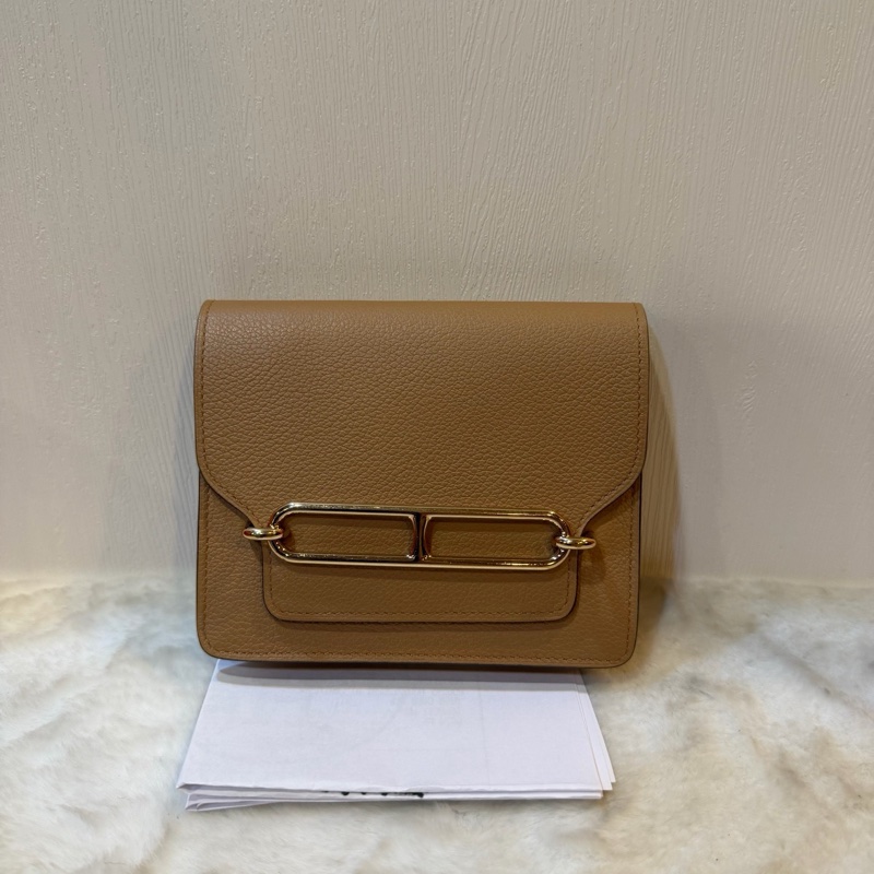 愛馬仕/Hermes U刻 奶茶色 ec皮 豬鼻子 slim 錢包 12cm。-0