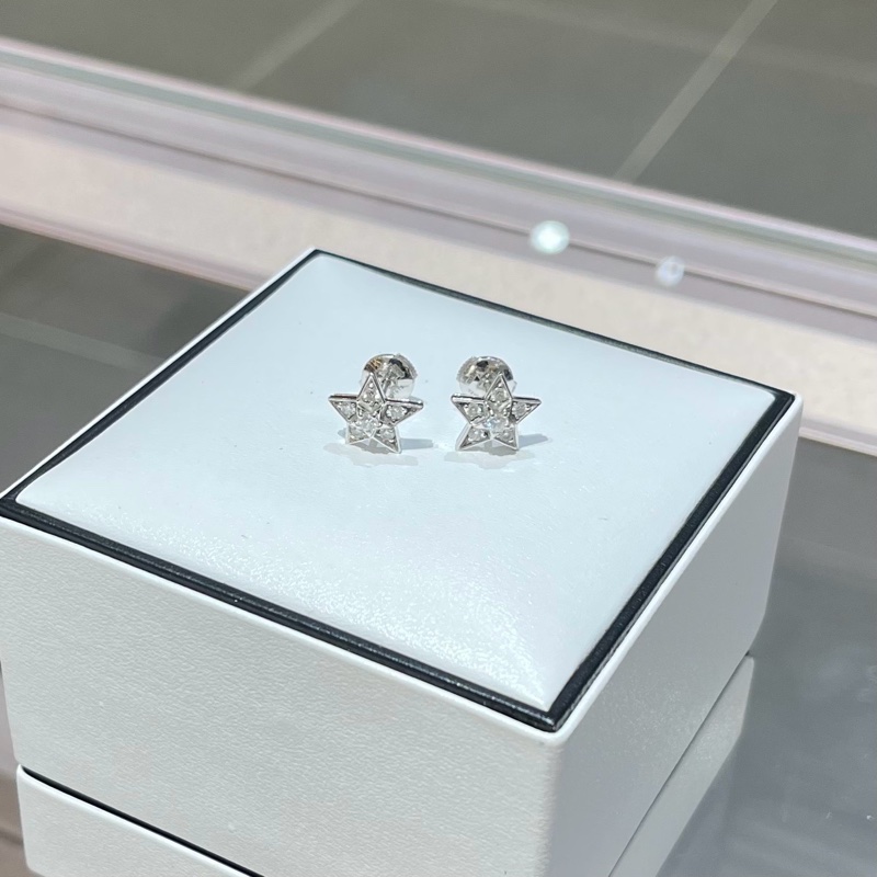 CHANEL香奈儿COMÈTE GÉODE耳环白18K金钻石耳钉-4