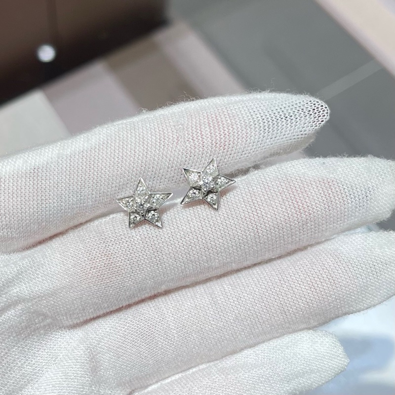 CHANEL香奈儿COMÈTE GÉODE耳环白18K金钻石耳钉-6