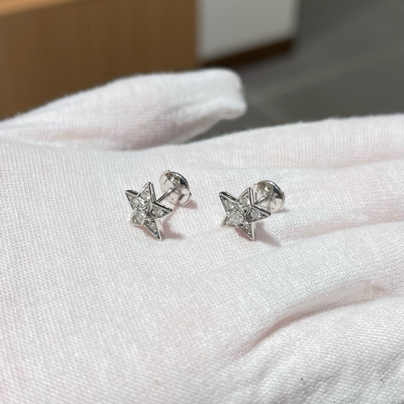 CHANEL香奈儿COMÈTE GÉODE耳环白18K金钻石耳钉-7