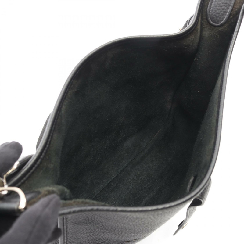 愛馬仕 Evelyne 3 III GM 肩挎包,Clemence 皮革,黑色,SHW,二手-2