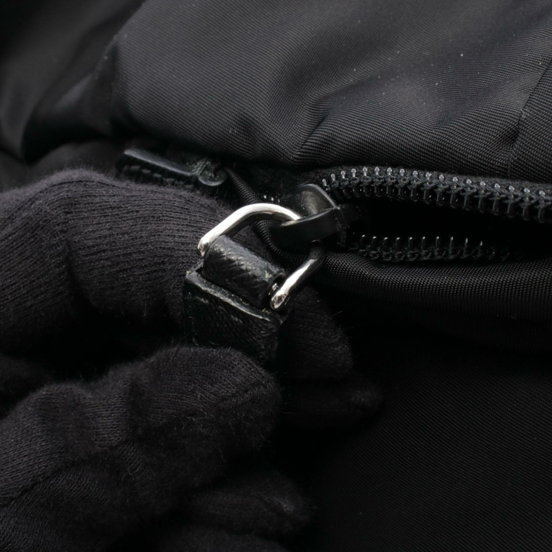 PRADA TESSUTO 雙肩包 2VG098 尼龍 Saffiano 皮革 黑色 二手 男款-6