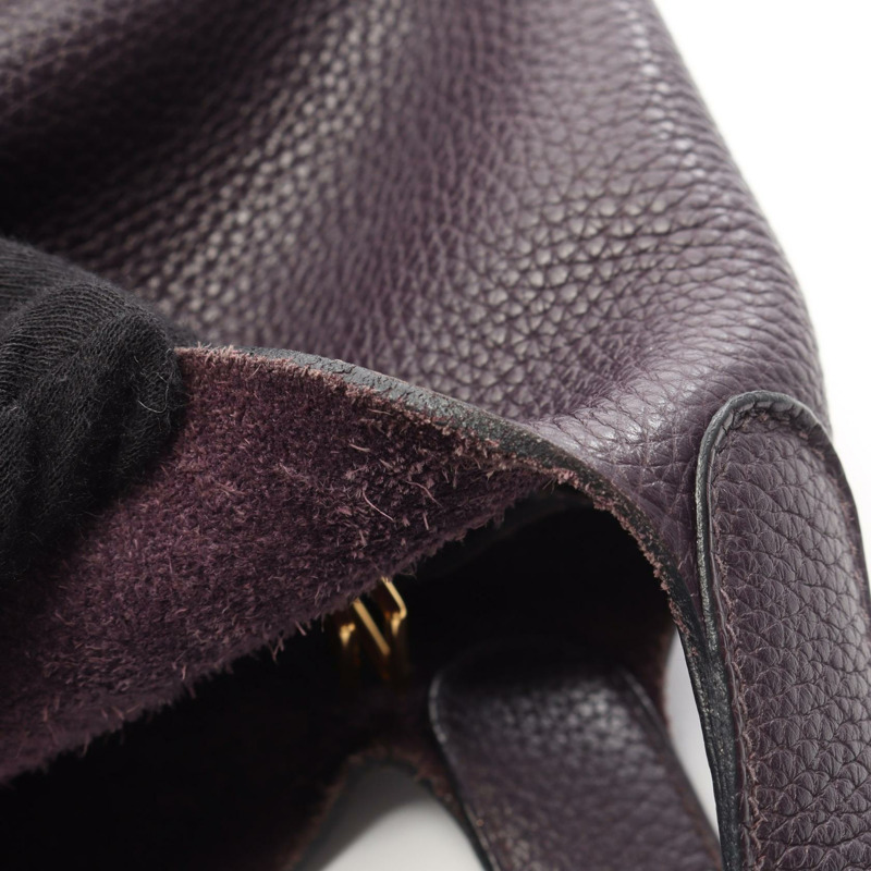 愛馬仕 Picotin Lock MM 手提包,Clemence 皮革,紫葡萄色,金色五金,二手-8