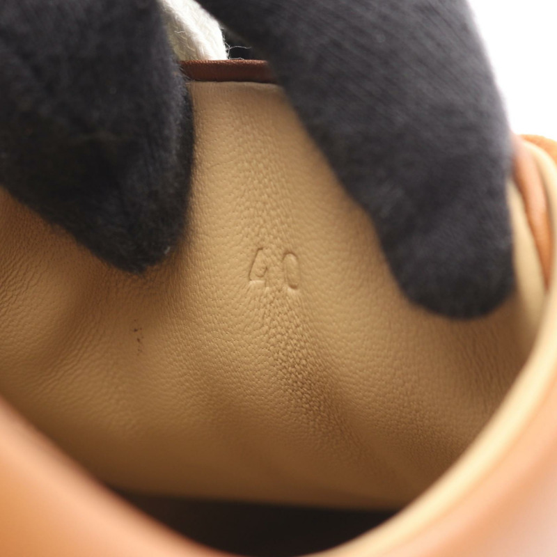 愛馬仕 Easy Sneakers 男士運動鞋 #40 皮革絨面革棕色二手-6