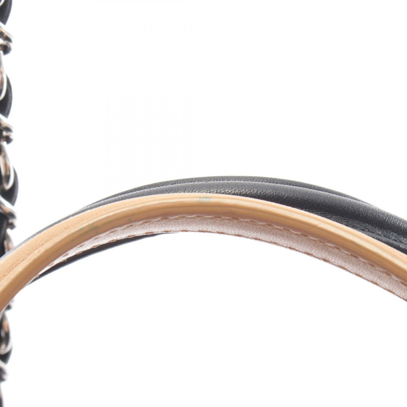 香奈兒 (CHANEL) Matelasse 雙色鏈條肩背包,黑色/米色皮革,二手女士款,帶五金配件-6