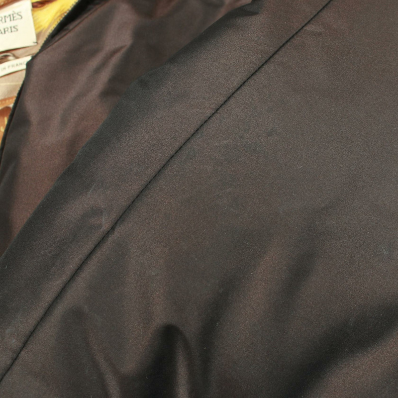 愛馬仕羽絨外套連帽衫 #36 聚酯棕色二手女款-7