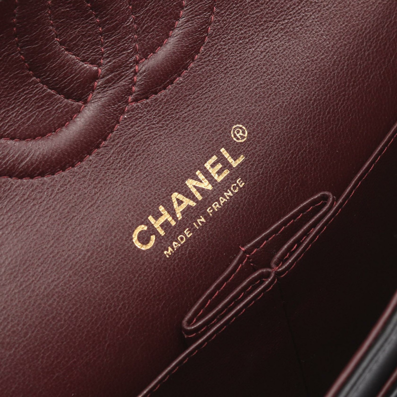 香奈兒 (CHANEL) Matelasse W 翻蓋鏈條單肩背包,羊皮材質,黑色,二手,金色五金,CC-3