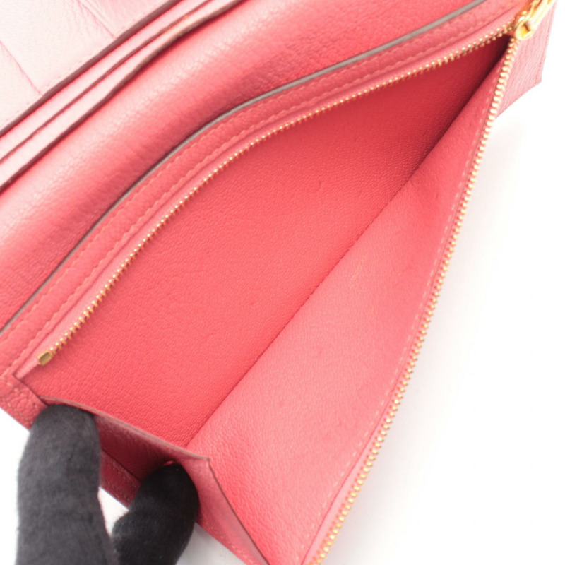 愛馬仕 Bearn Soufflet 雙折皮夾,山羊皮,玫瑰玫瑰色,二手 A-3