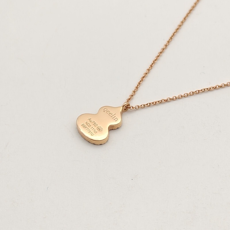 Qeelin PetiteWulu紅瑪瑙項鏈18K玫瑰金/鑽石項鏈-3