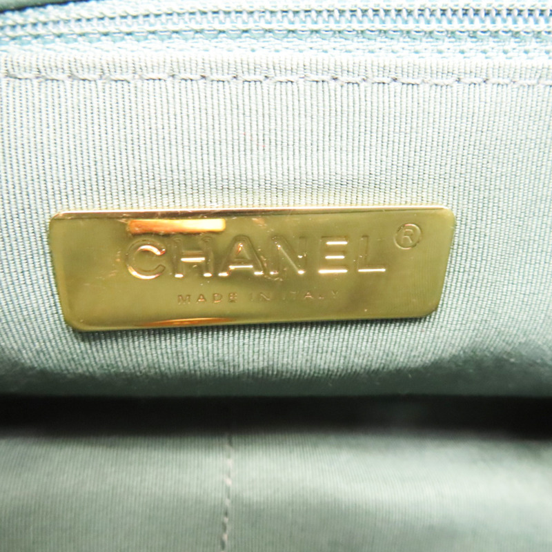 綠色 菱格紋 羊皮 Chanel 19 肩背包 金釦【CHANEL 香奈兒】 AS1160-5