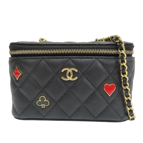 黑色 牛皮 菱格紋 荔枝紋 Coco Casino Vanity Case 肩背包【CHANEL 香奈兒】 AP3079