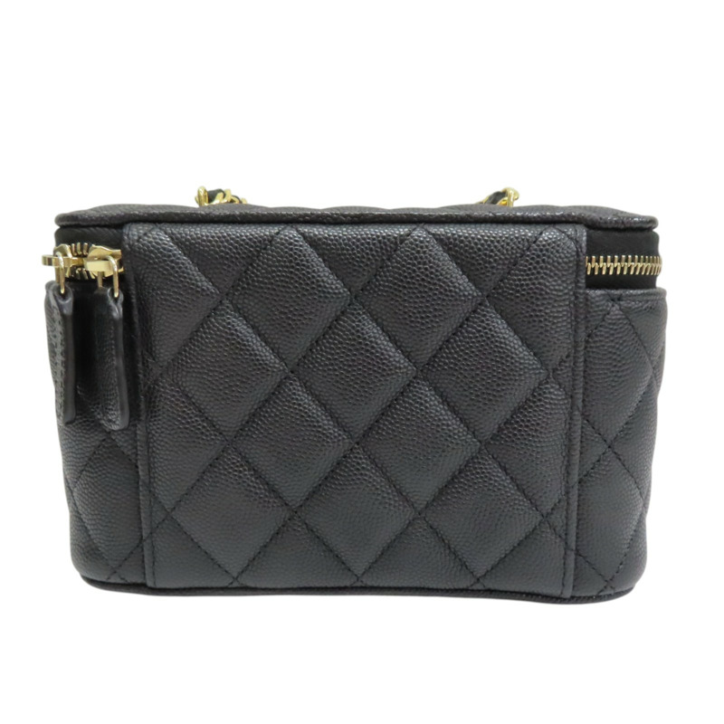 黑色 牛皮 菱格紋 荔枝紋 Coco Casino Vanity Case 肩背包【CHANEL 香奈兒】 AP3079-1