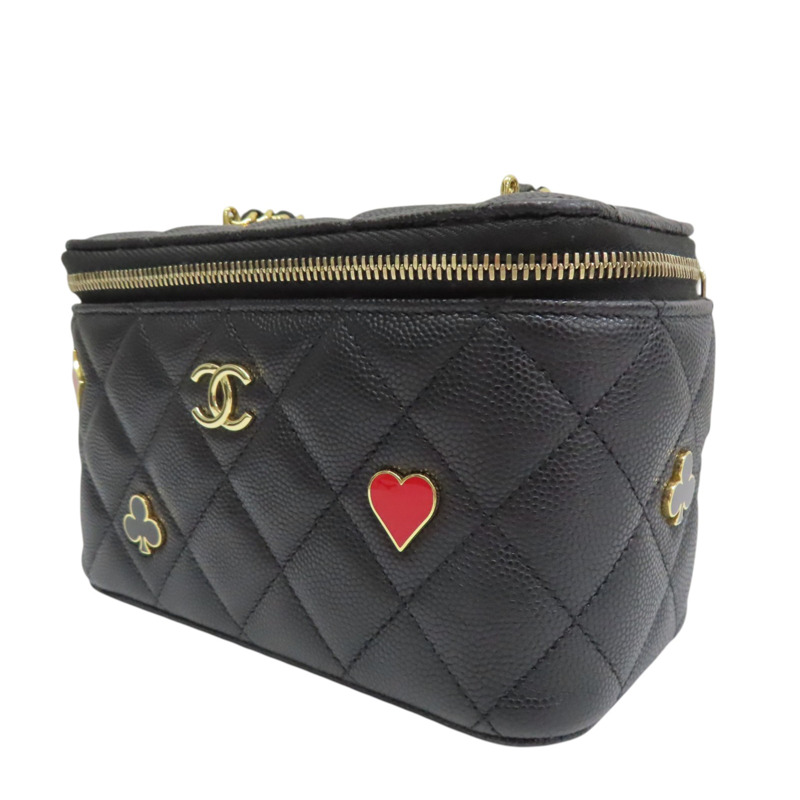 黑色 牛皮 菱格紋 荔枝紋 Coco Casino Vanity Case 肩背包【CHANEL 香奈兒】 AP3079-2