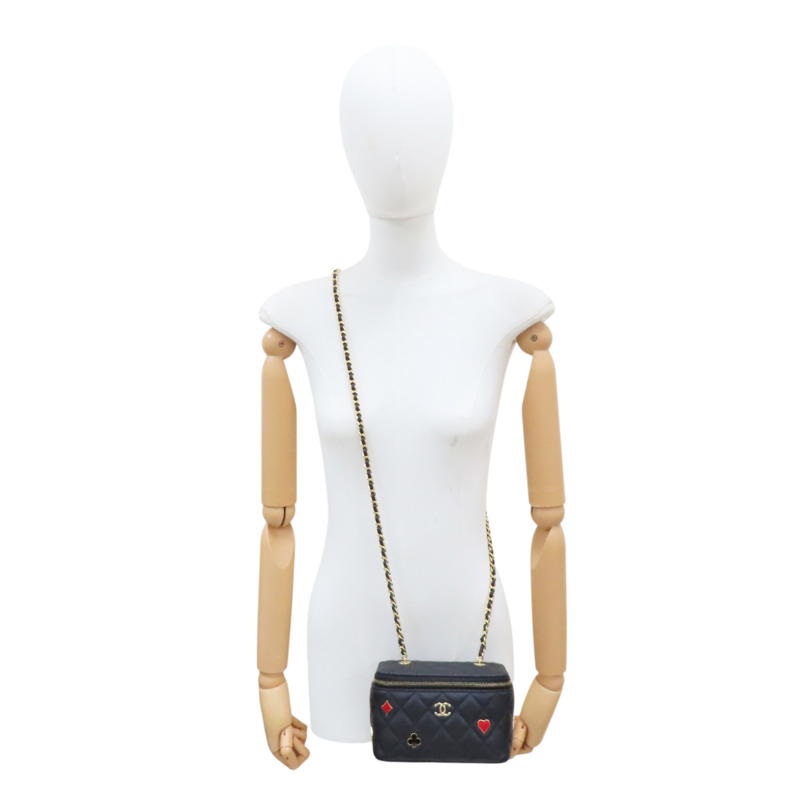 黑色 牛皮 菱格紋 荔枝紋 Coco Casino Vanity Case 肩背包【CHANEL 香奈兒】 AP3079-7