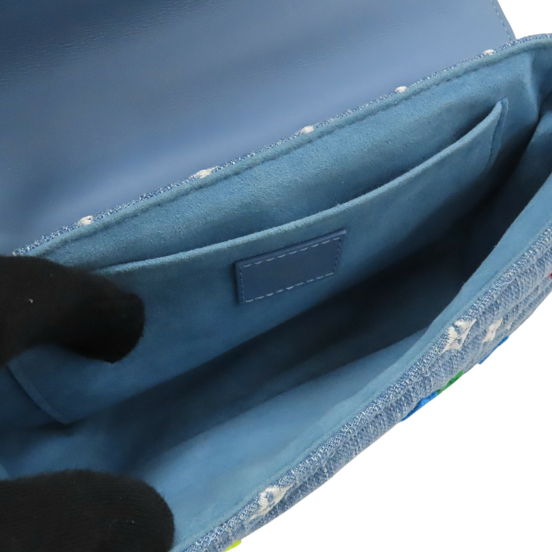 藍色 單寧布 多色原花 New Wave Chain 兩用包【LOUIS VUITTON LV 路易威登】 M53692-4