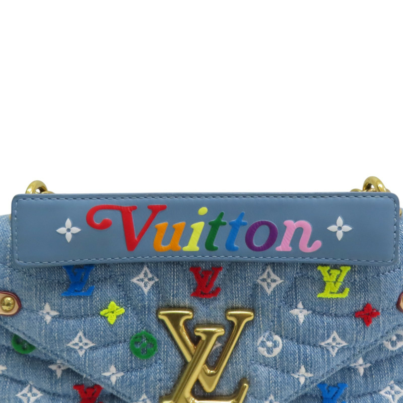 藍色 單寧布 多色原花 New Wave Chain 兩用包【LOUIS VUITTON LV 路易威登】 M53692-5