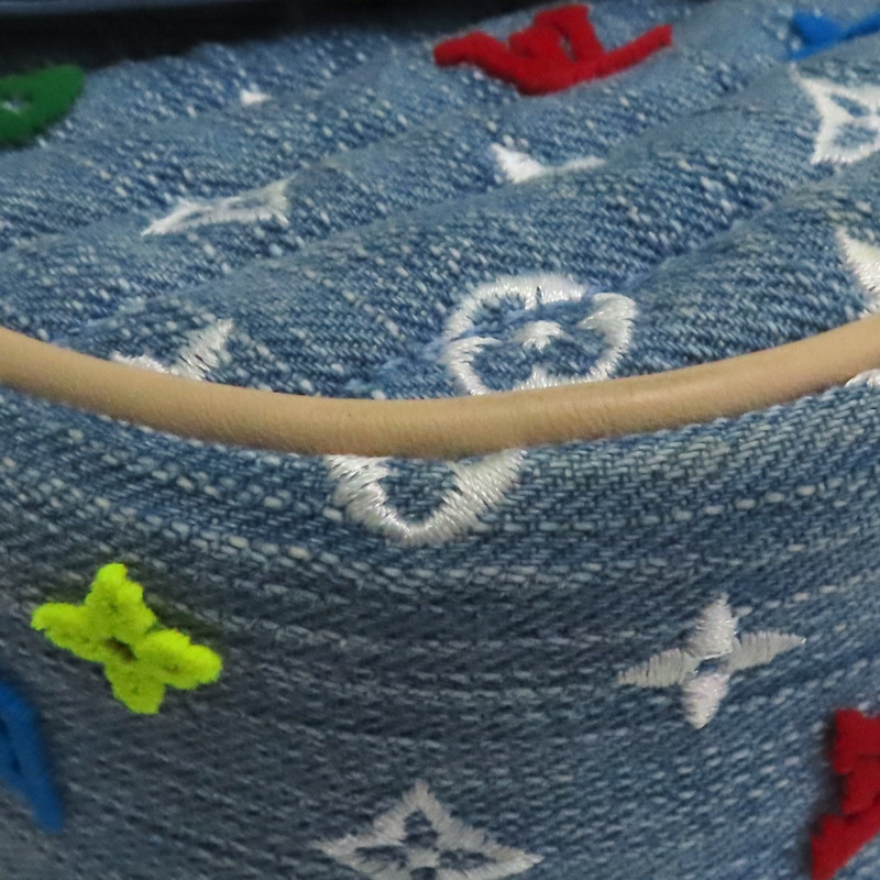 藍色 單寧布 多色原花 New Wave Chain 兩用包【LOUIS VUITTON LV 路易威登】 M53692-11