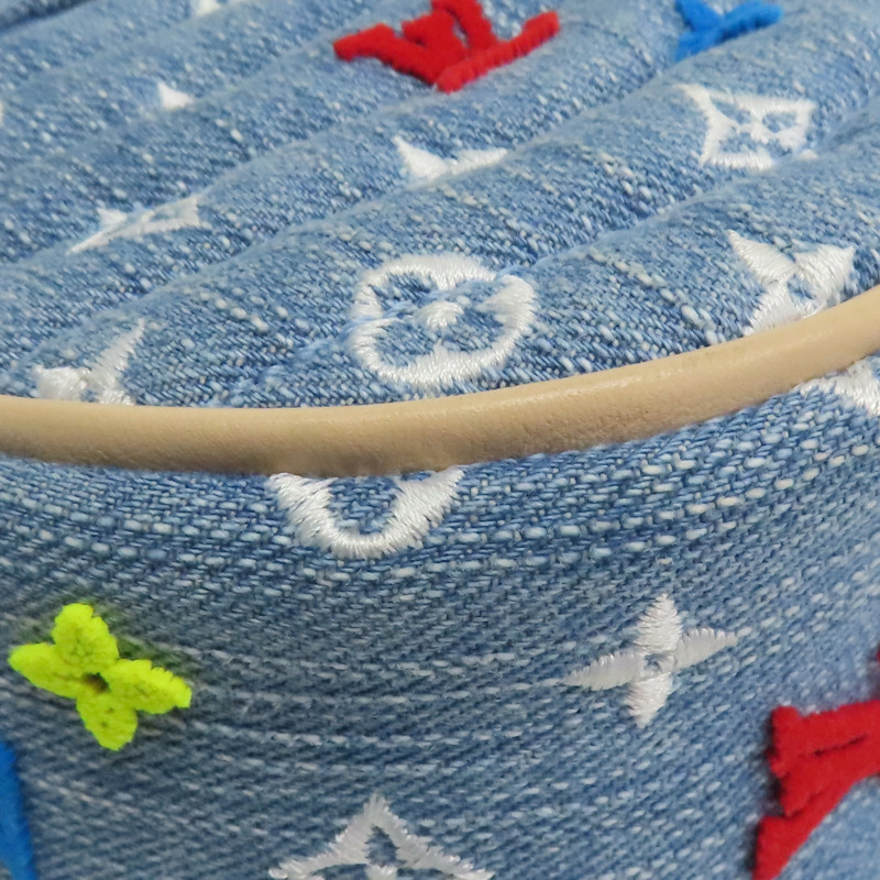 藍色 單寧布 多色原花 New Wave Chain 兩用包【LOUIS VUITTON LV 路易威登】 M53692-13