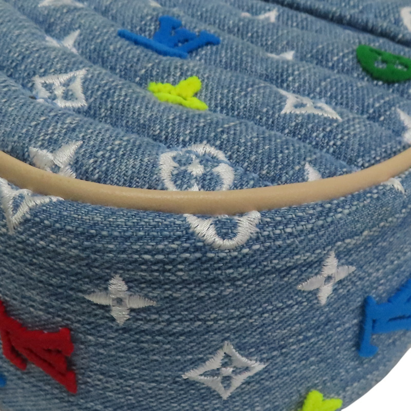 藍色 單寧布 多色原花 New Wave Chain 兩用包【LOUIS VUITTON LV 路易威登】 M53692-14