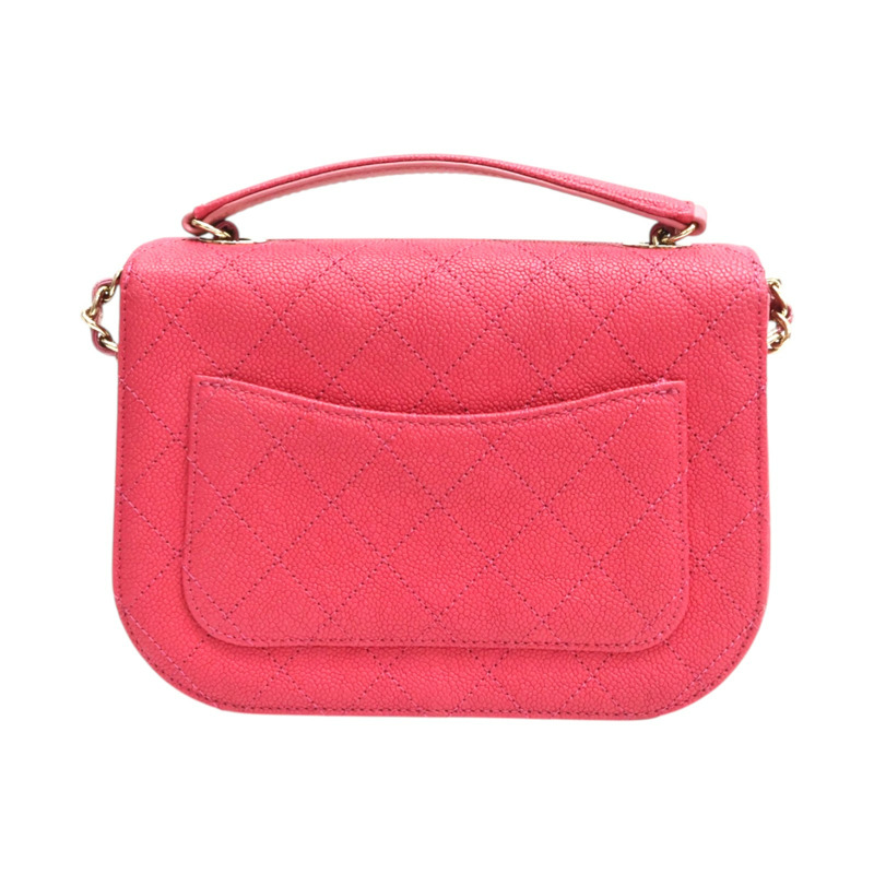 玫瑰粉 荔枝紋 牛皮 Coco Cuba Top Handle 肩背包【CHANEL 香奈兒】 A93660-1