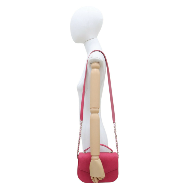 玫瑰粉 荔枝紋 牛皮 Coco Cuba Top Handle 肩背包【CHANEL 香奈兒】 A93660-11