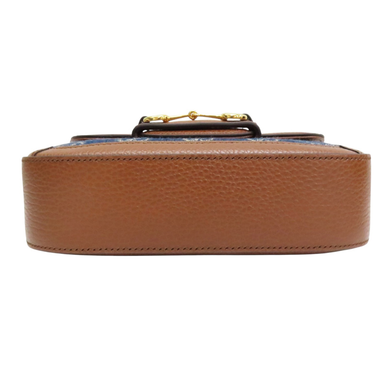 藍色 GG Denim 單寧布 Horsebit 1955 肩背包【GUCCI 古馳】 658574-3