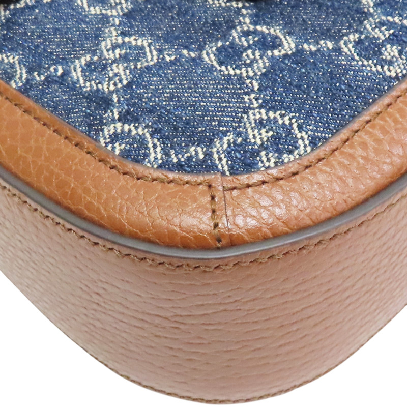 藍色 GG Denim 單寧布 Horsebit 1955 肩背包【GUCCI 古馳】 658574-10