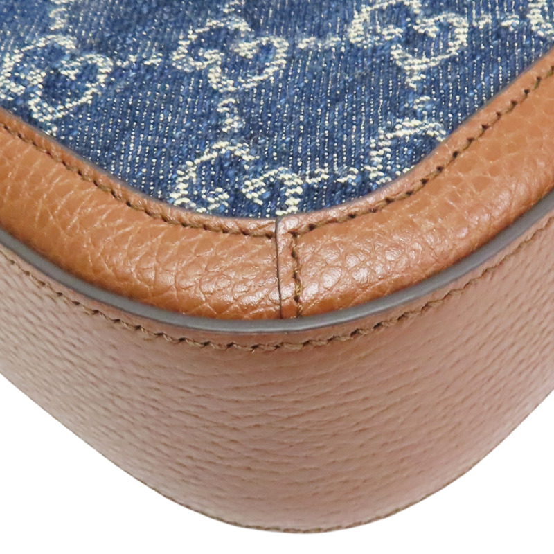 藍色 GG Denim 單寧布 Horsebit 1955 肩背包【GUCCI 古馳】 658574-11