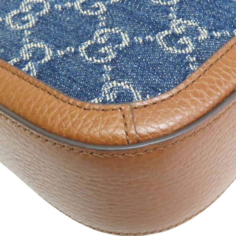 藍色 GG Denim 單寧布 Horsebit 1955 肩背包【GUCCI 古馳】 658574-12