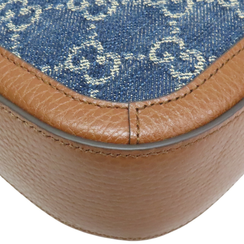 藍色 GG Denim 單寧布 Horsebit 1955 肩背包【GUCCI 古馳】 658574-13