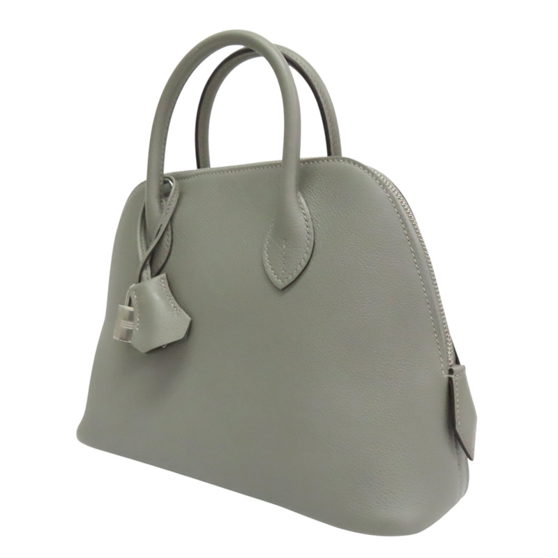 積雨雲灰 Evercolor牛皮 Bolide 1923 25 柏莉包 兩用包 Z刻 銀釦【HERMES 愛馬仕】-2