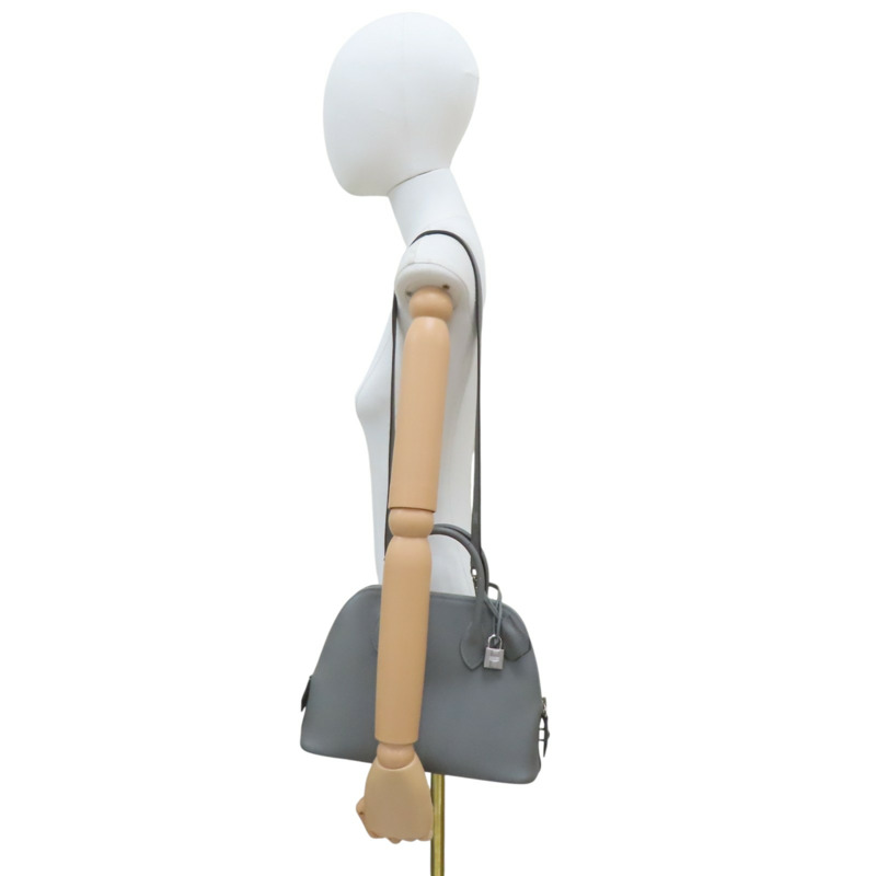 積雨雲灰 Evercolor牛皮 Bolide 1923 25 柏莉包 兩用包 Z刻 銀釦【HERMES 愛馬仕】-7