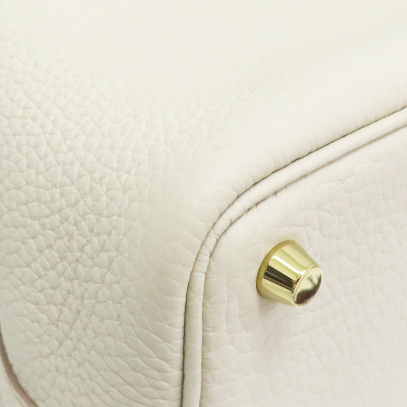 奶油白色 Clemence 牛皮 Picotin Lock 18 手提包 U刻 金釦【HERMES 愛馬仕】 H056289CC-8