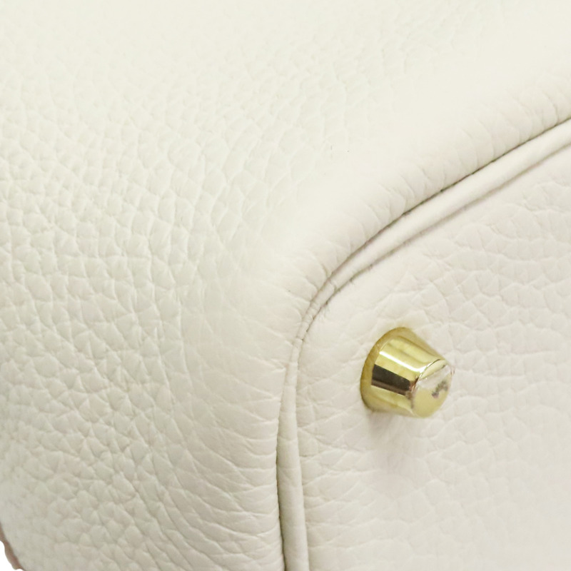 奶油白色 Clemence 牛皮 Picotin Lock 18 手提包 U刻 金釦【HERMES 愛馬仕】 H056289CC-10