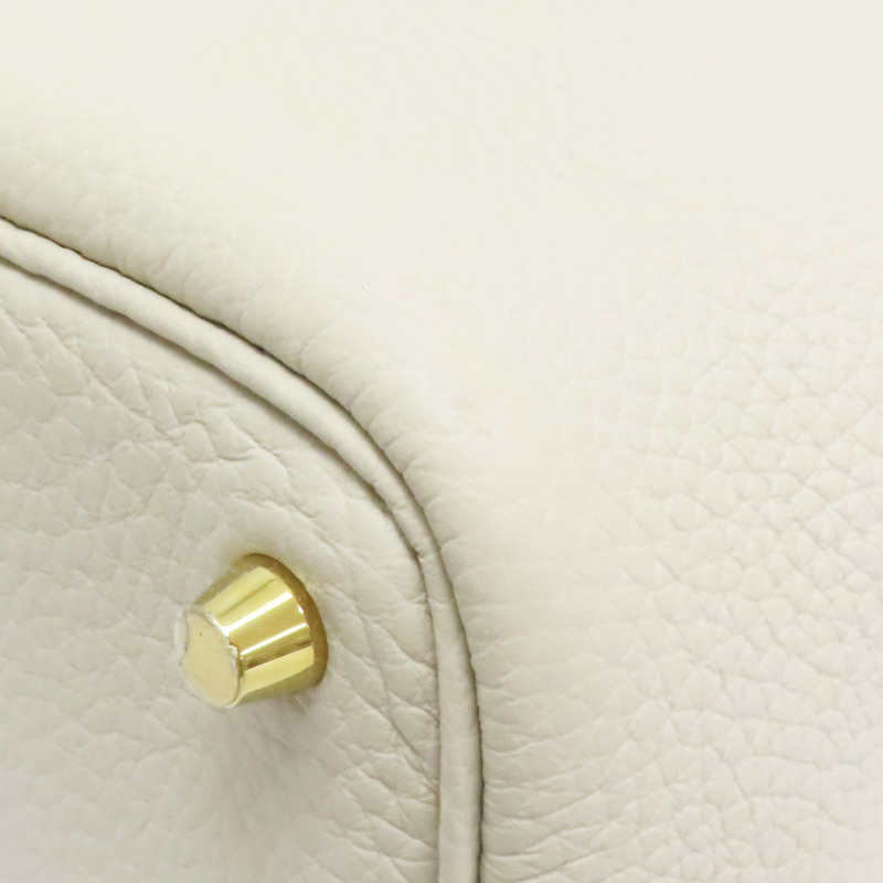奶油白色 Clemence 牛皮 Picotin Lock 18 手提包 U刻 金釦【HERMES 愛馬仕】 H056289CC-11