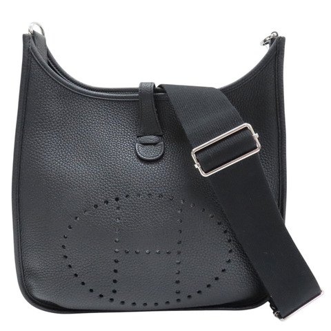 黑色 Clemence 牛皮 Evelyne III 29 肩背包 U刻 銀釦【HERMES 愛馬仕】 H056277CK