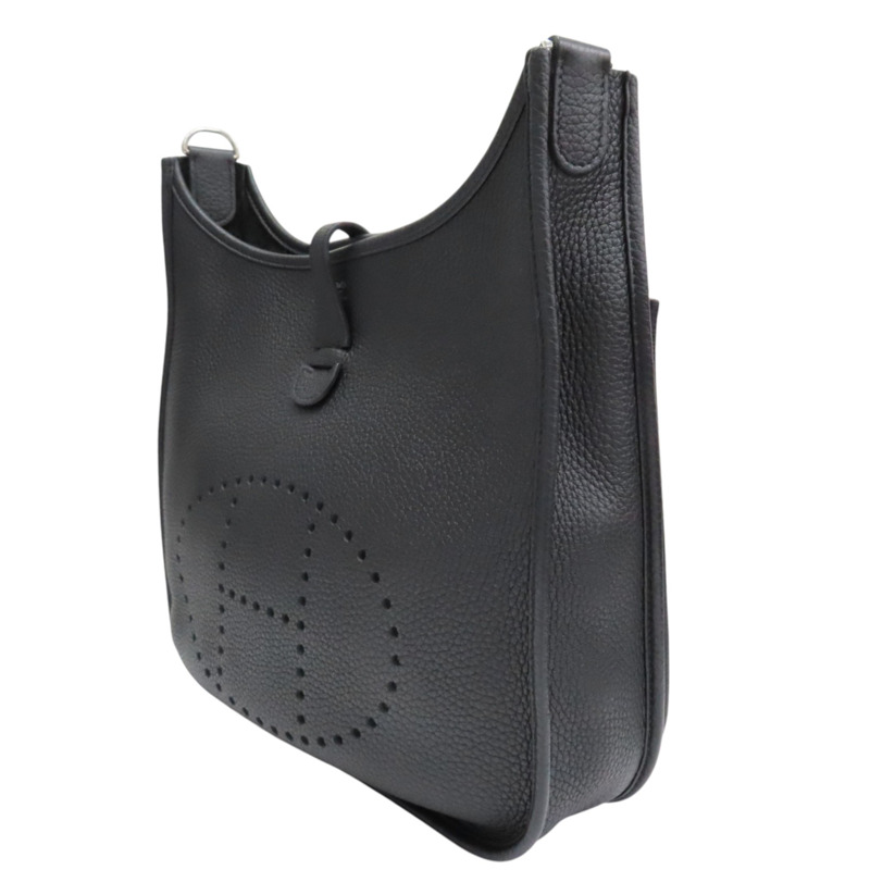 黑色 Clemence 牛皮 Evelyne III 29 肩背包 U刻 銀釦【HERMES 愛馬仕】 H056277CK-2