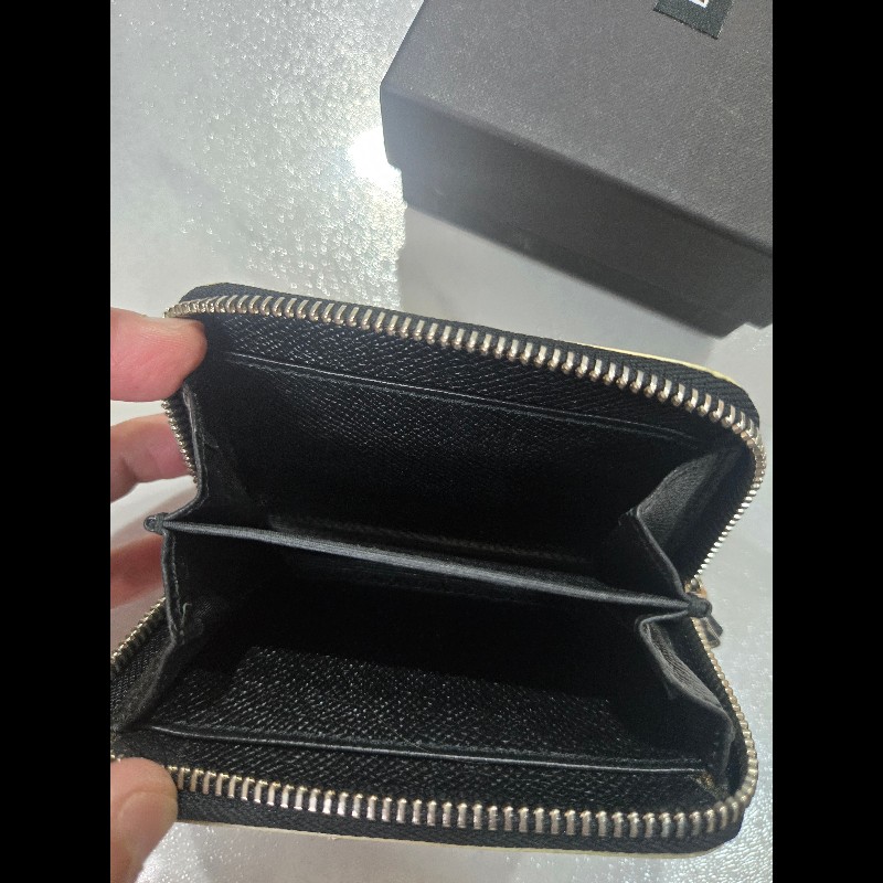 DOLCE & GABBANA掛繩錢包皇冠標誌 D&G 標誌頸帶 黑白條紋 粒面牛皮Dauphine錢包-12