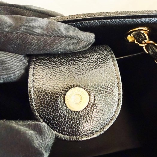 全新CHANEL 25C黑色荔枝金皮穿鏈豆腐包mini tote桶包AS3176-8