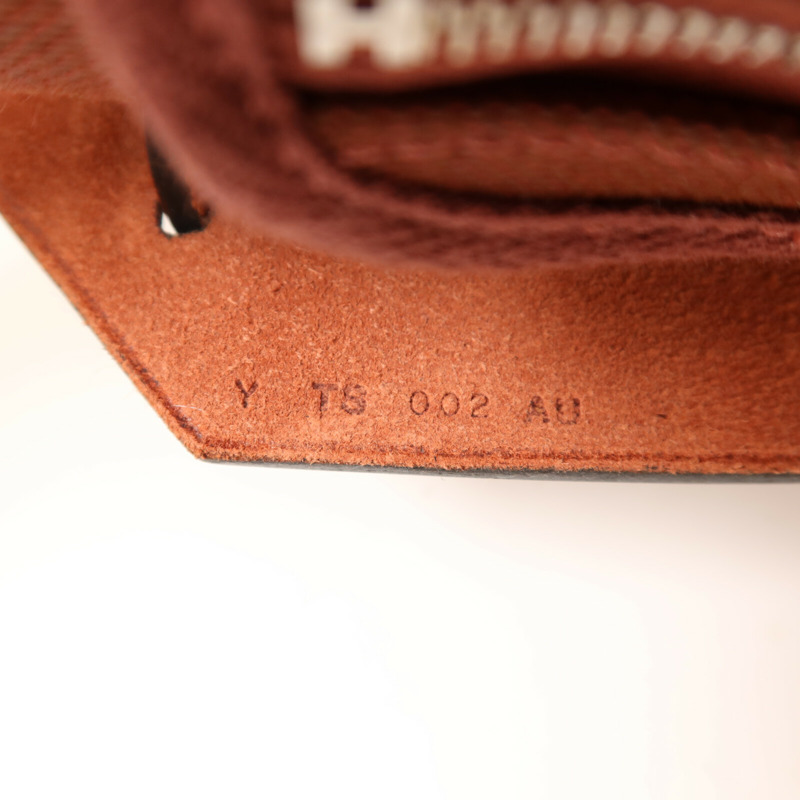 HERMES 帆布Herbag PM銀扣手挽肩背兩用袋Rouge H-6