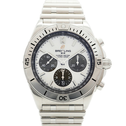 百年靈 Chronomat AB0134 白色錶盤男錶