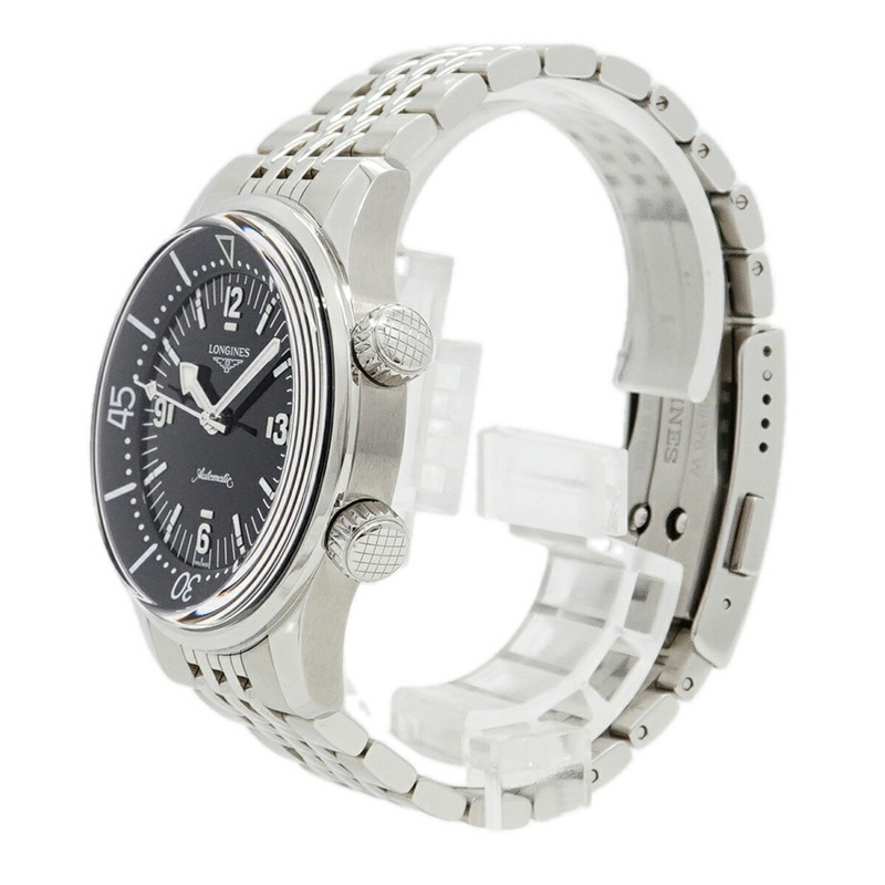 浪琴表傳奇潛水員系列 L3.764.4.50.6 黑色錶盤男士腕錶-1