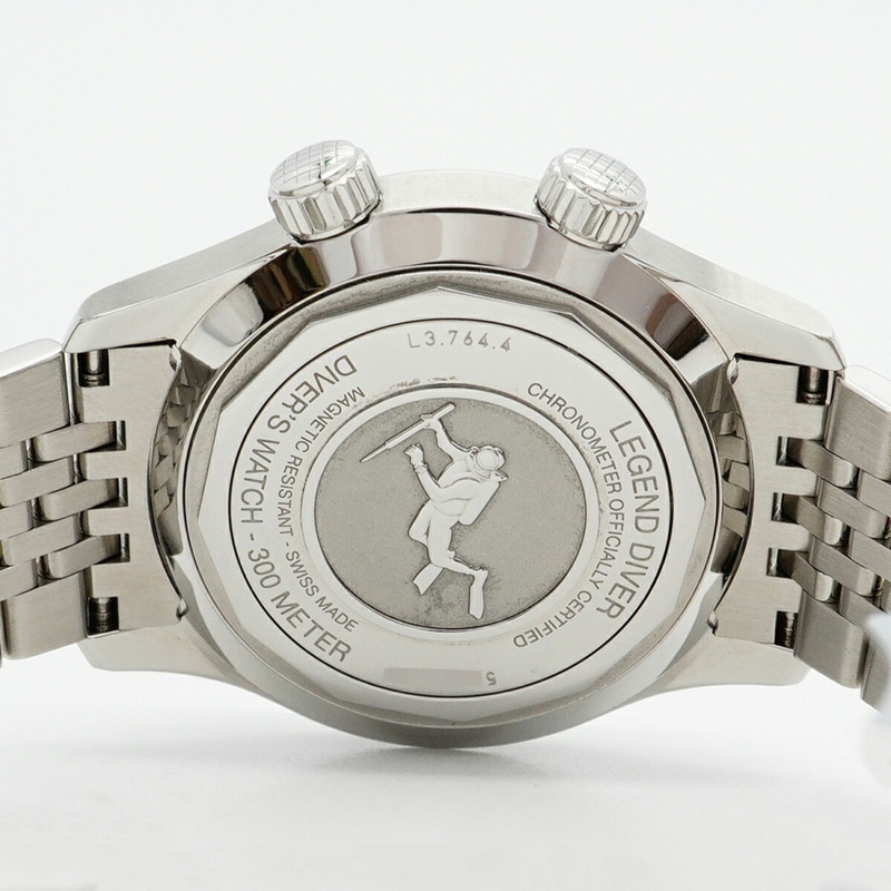 浪琴表傳奇潛水員系列 L3.764.4.50.6 黑色錶盤男士腕錶-4