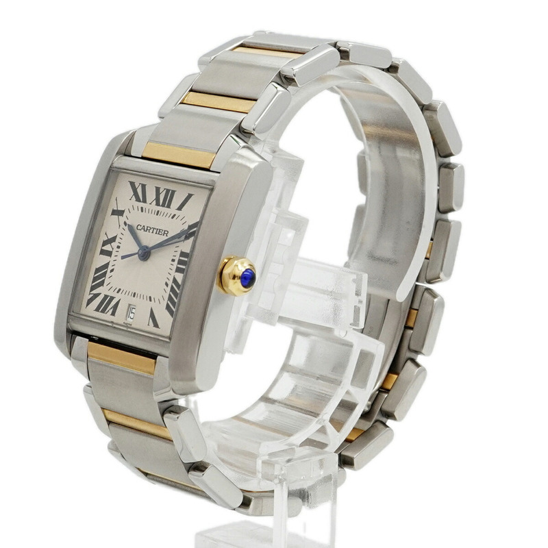 卡地亞 Tank Française LM 雙色腕錶 W51005Q4 象牙色錶盤 男士-1