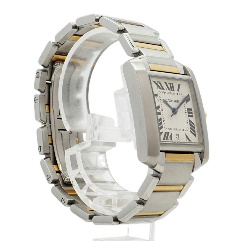 卡地亞 Tank Française LM 雙色腕錶 W51005Q4 象牙色錶盤 男士-2