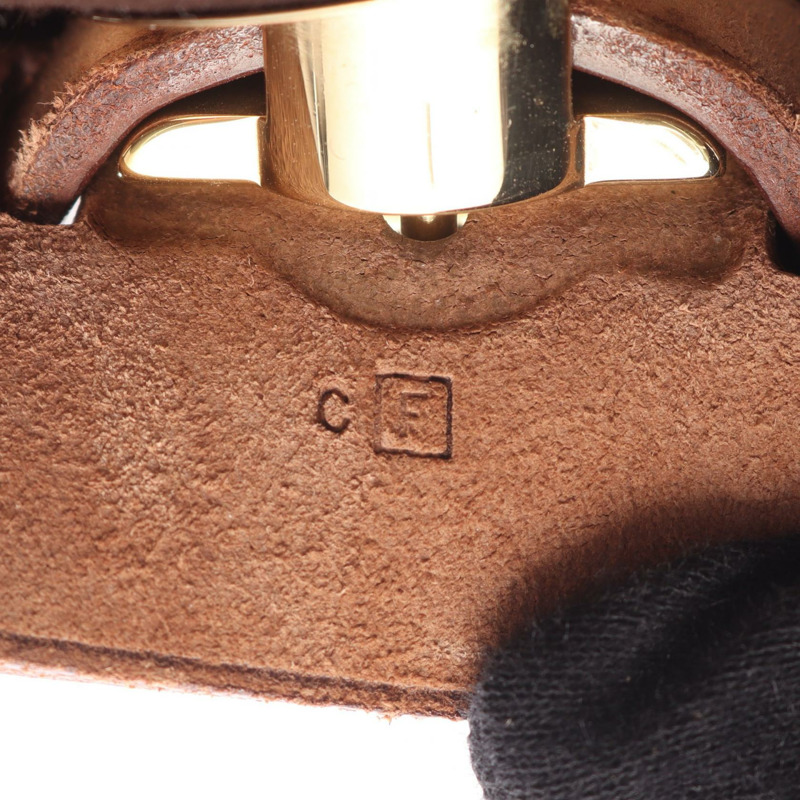 愛馬仕 Herbag A Dos PM 雙肩包，帆布皮革，棕色，金色五金，二手-4