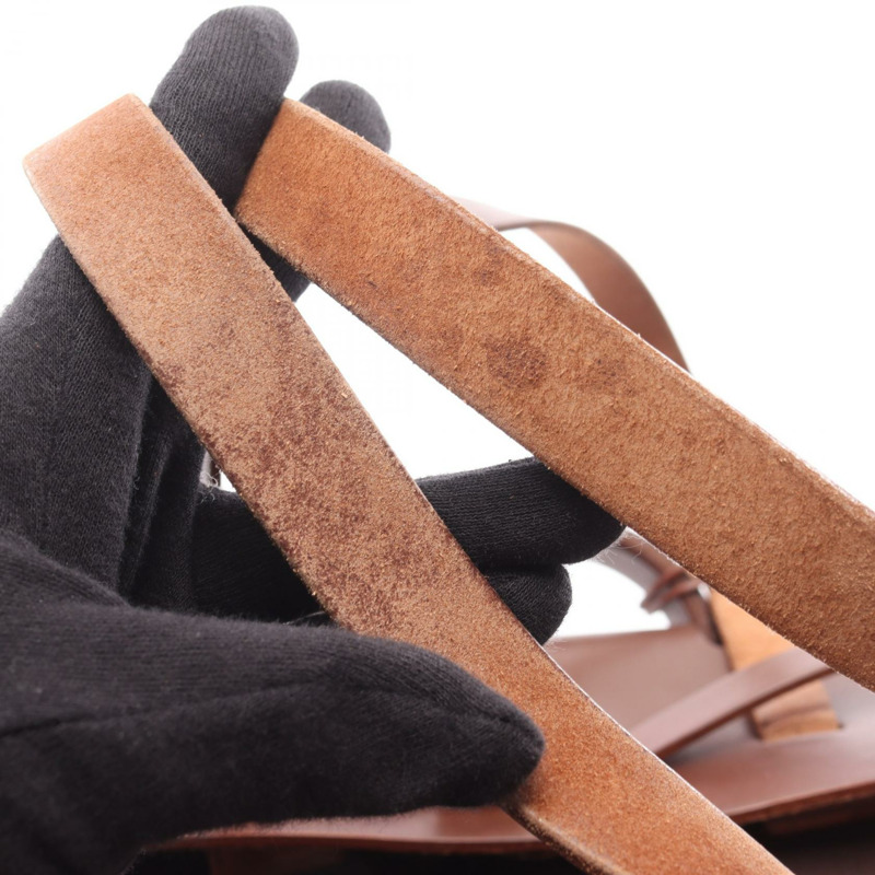 愛馬仕 Herbag A Dos PM 雙肩包，帆布皮革，棕色，金色五金，二手-12